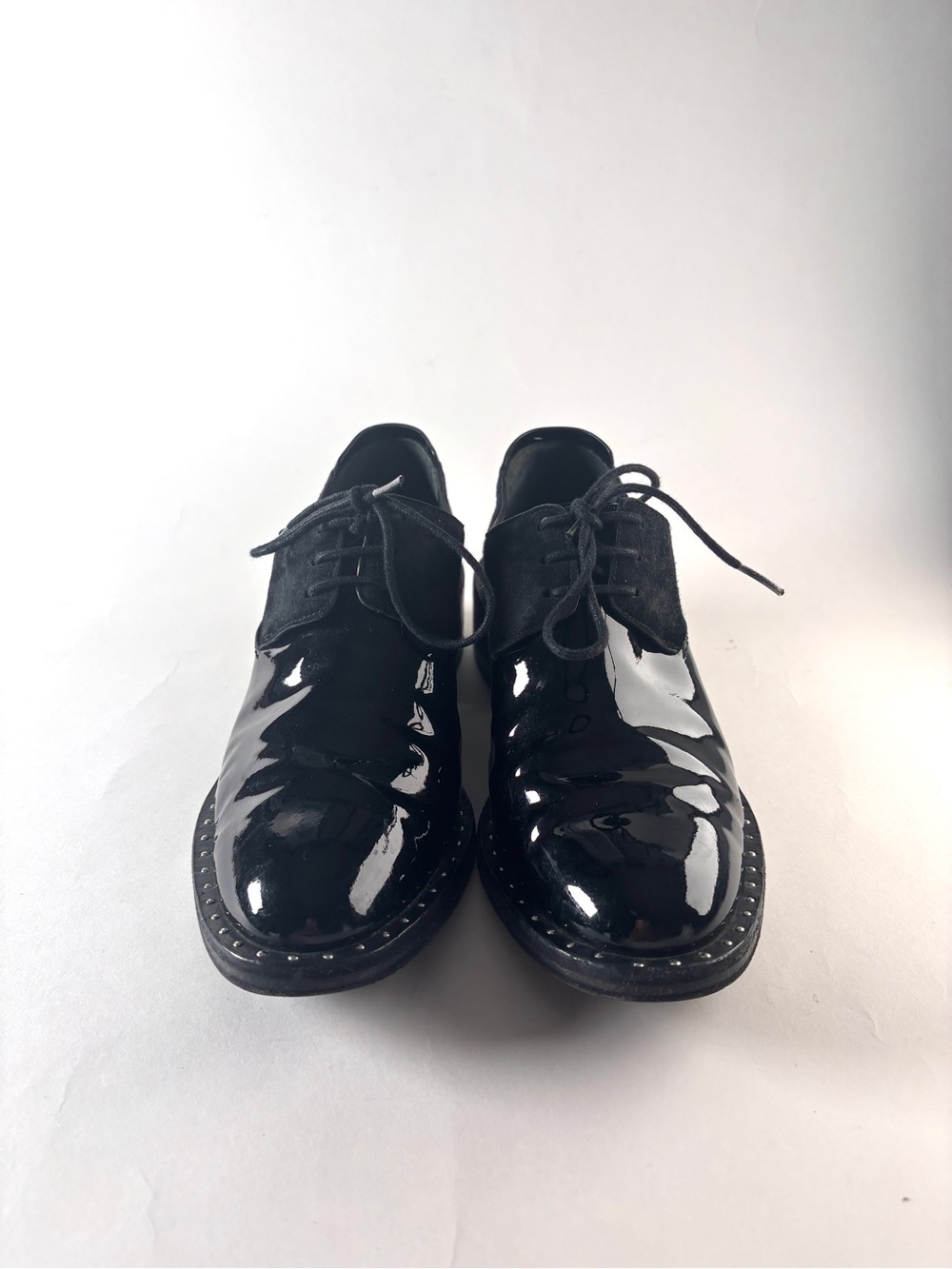 Vintage 3.1 Phillip Lim Patent Leather & Suede Black Oxford Shoes
